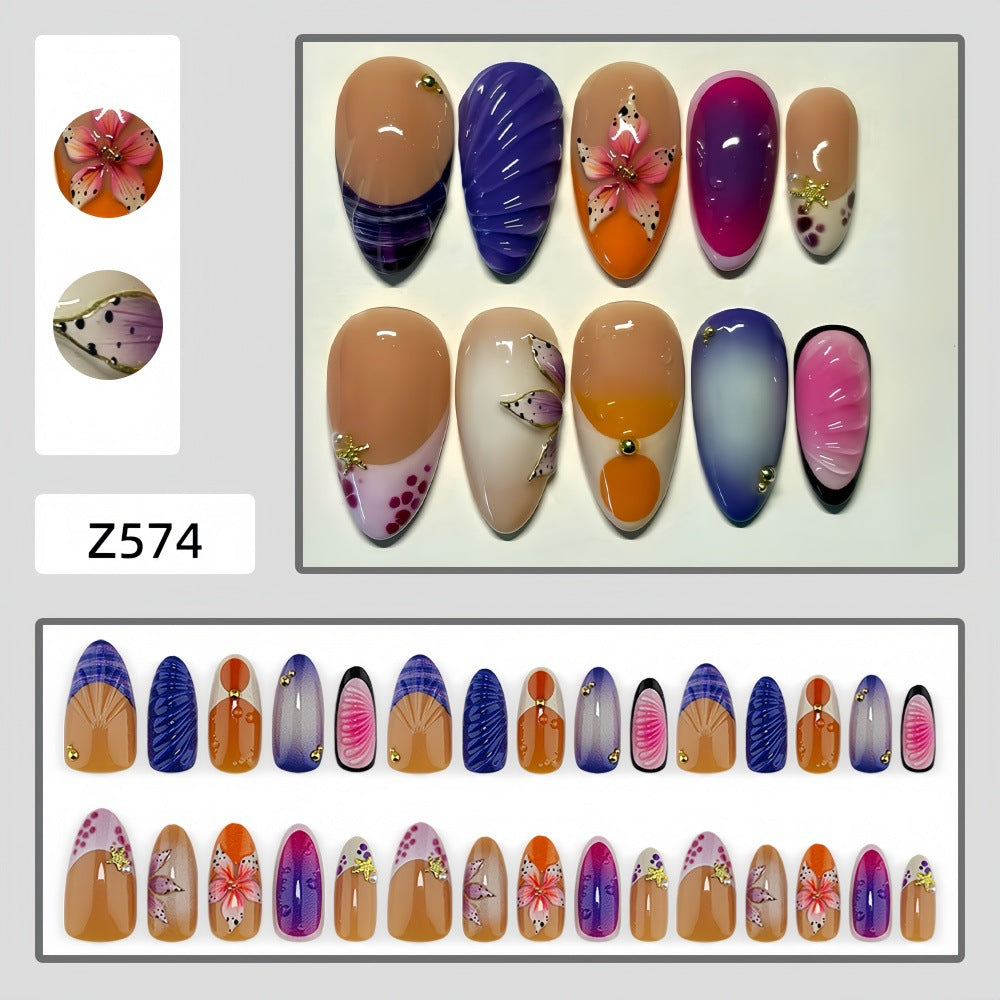 Exclusive Art Nails with Floral Accents Stornfield