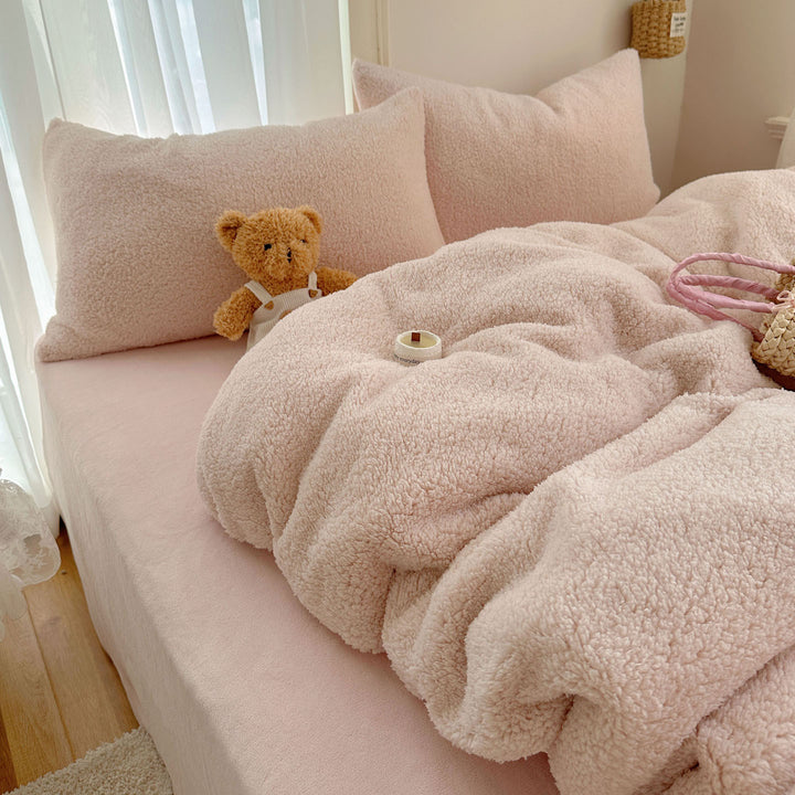 Plush Sherpa Reversible Duvet Comforter with Matching Pillow Shams