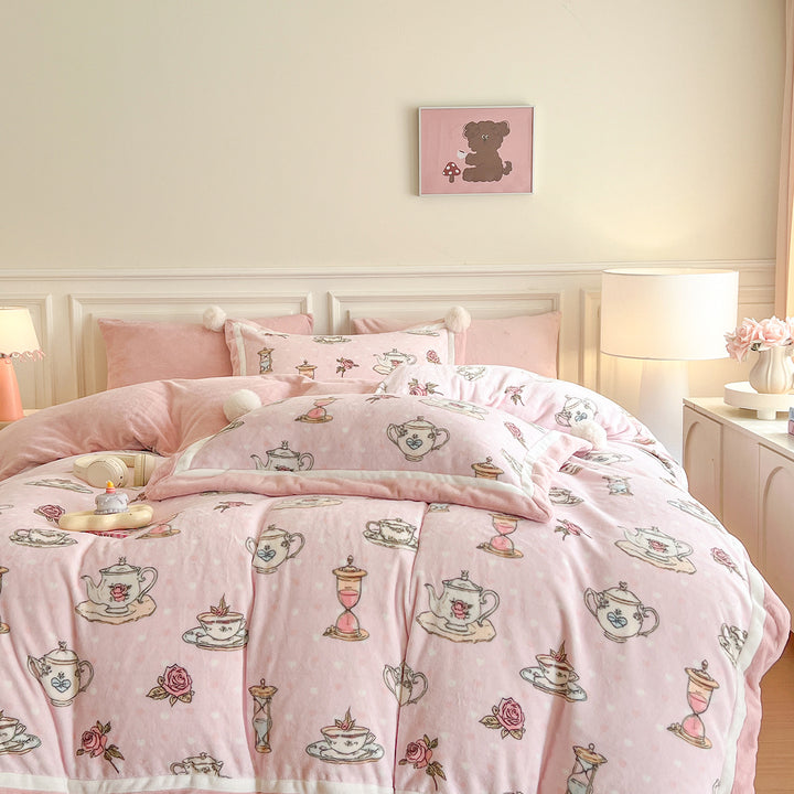 Plush Reversible Duvet Cover Set