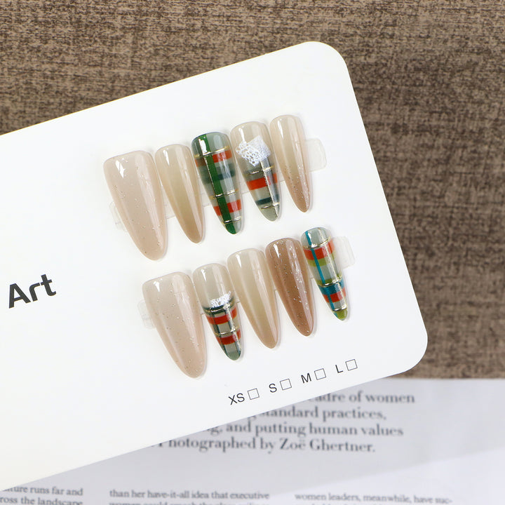 Modern Geometric Press-On Nail Set Stornfield