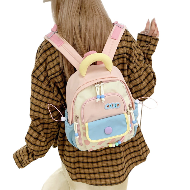 Leisure Backpack with Colorful Applications and Creative Design Stornfield