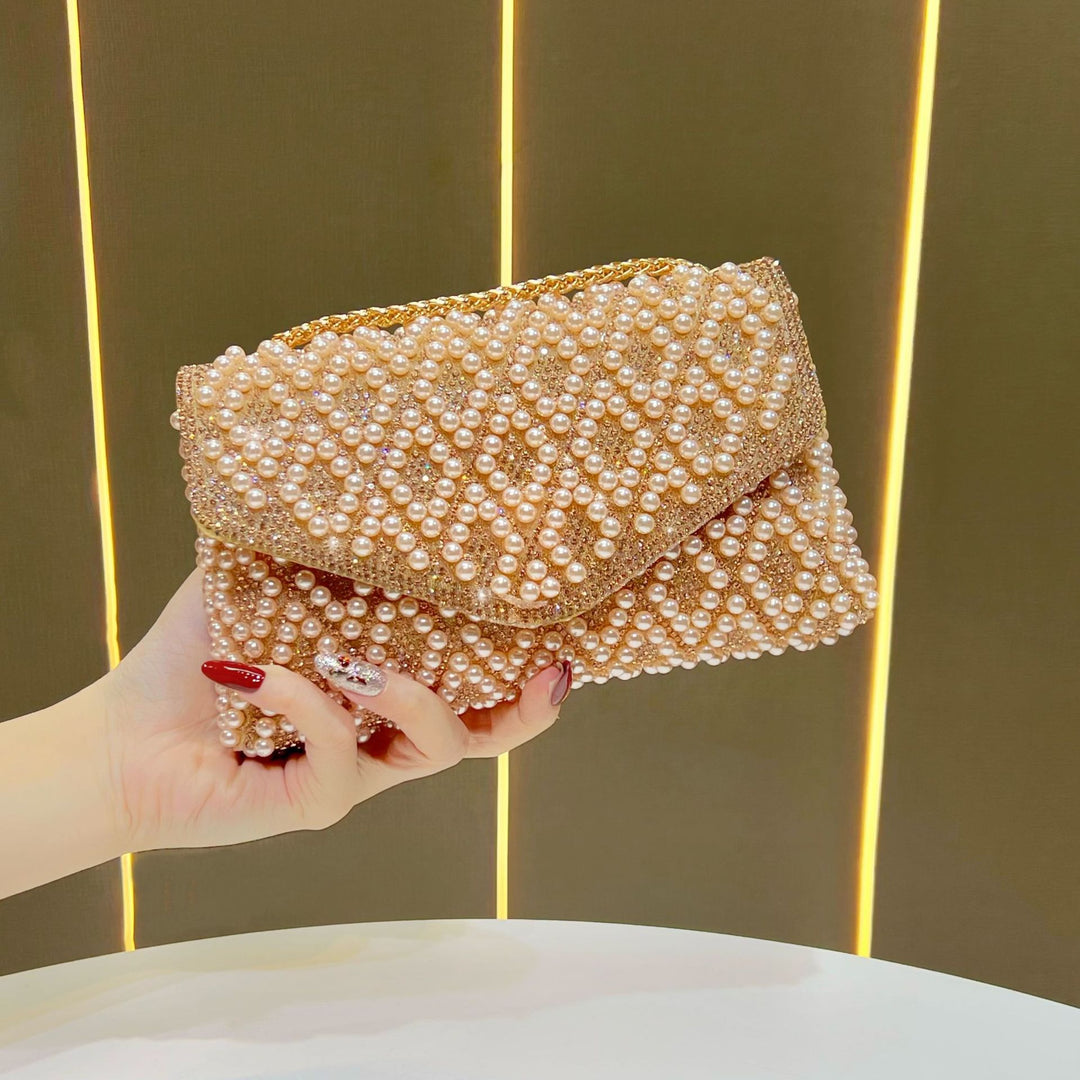 Elegant Pearl Beaded Clutch