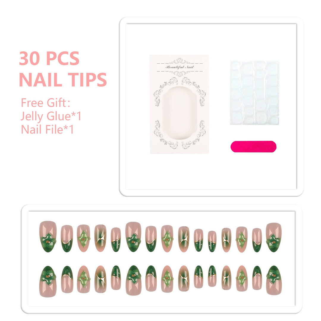 Artistic Floral Nail Tip Set