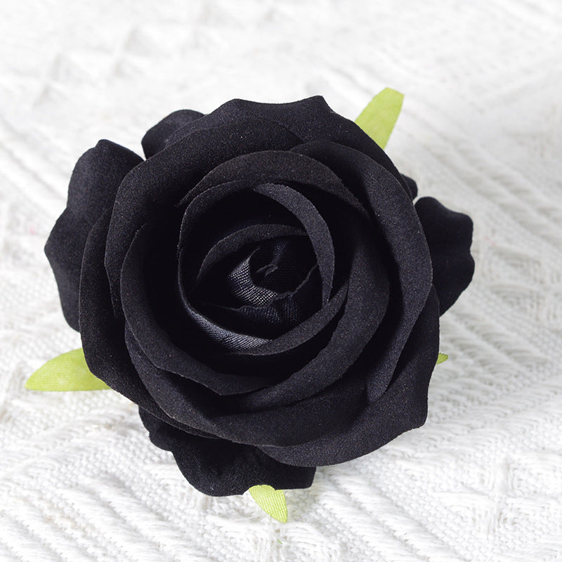 Decorative Velvet Rose Pin Brooch