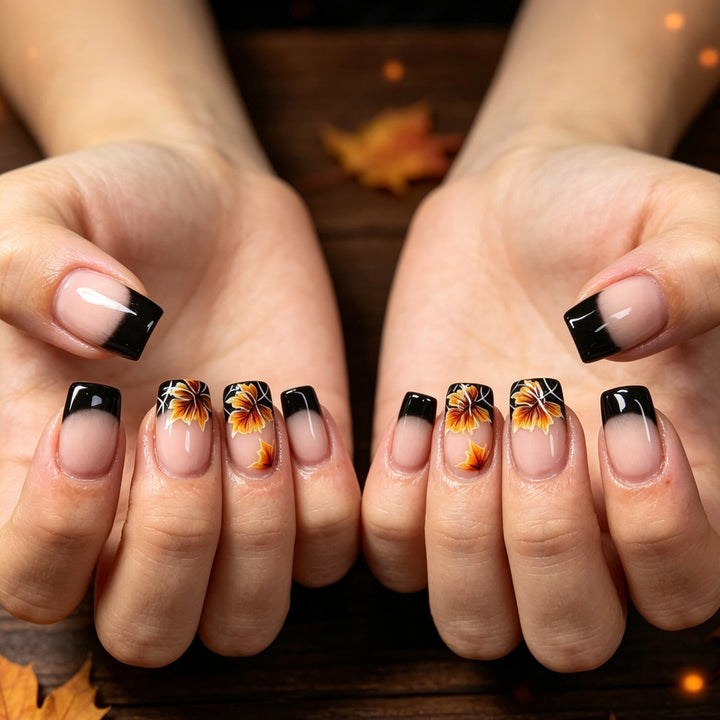 Autumn-Themed Floral Nail Art Stornfield