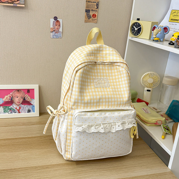 Stylish Gingham Patterned Backpack Stornfield