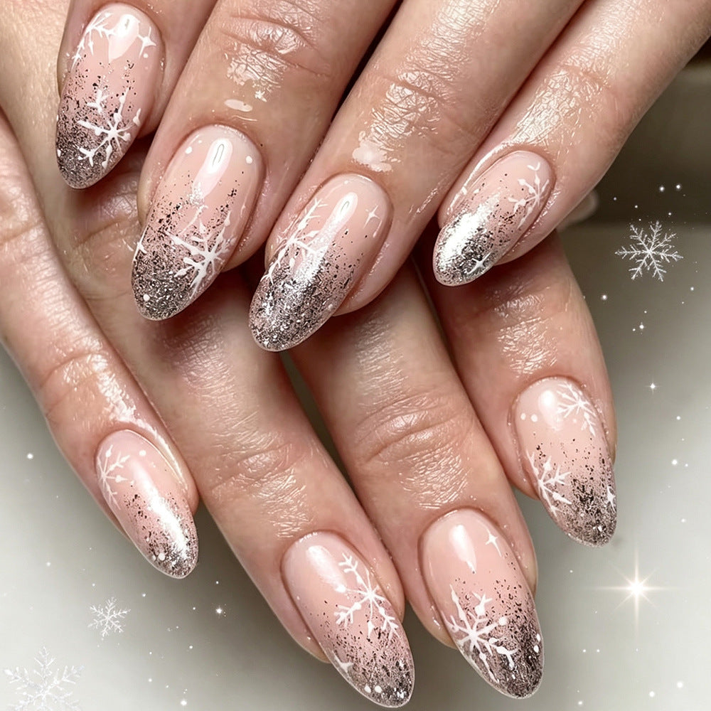 Snowflake Glitter Gel Nail Art Stornfield