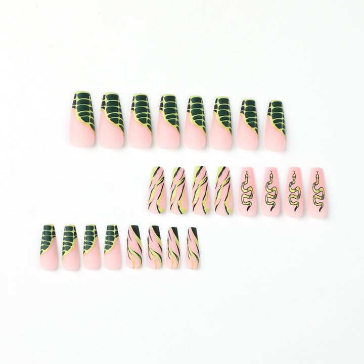 Artful Nail Extensions with Serpentine Design Stornfield