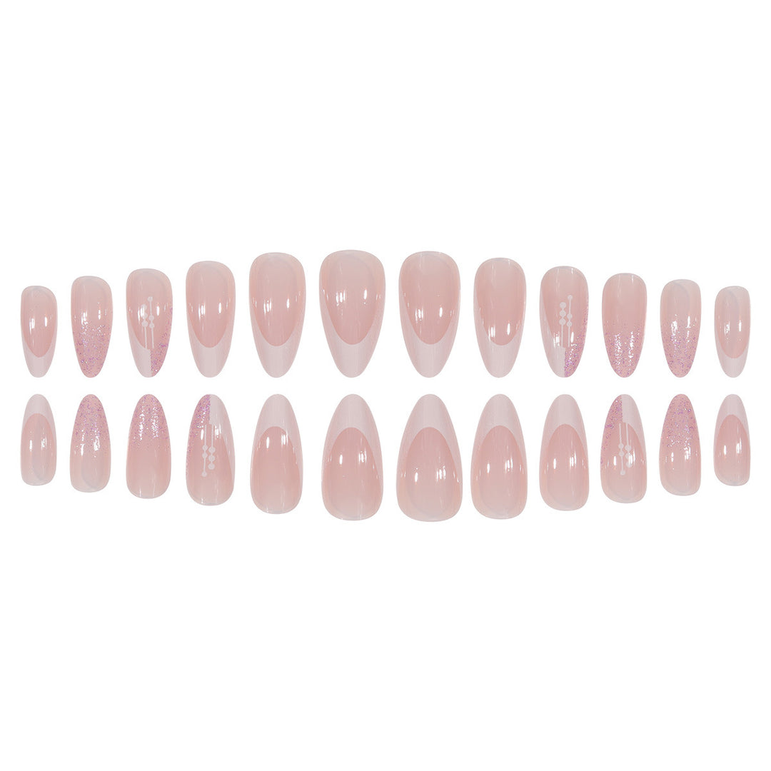 Elegant Stiletto Press-On Nails with Artistic French Tip Stornfield