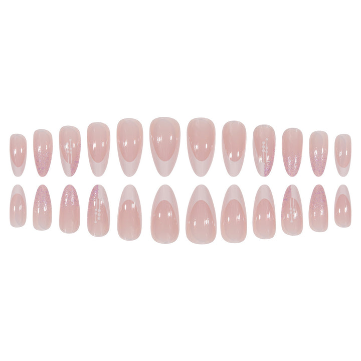 Elegant Stiletto Press-On Nails with Artistic French Tip Stornfield