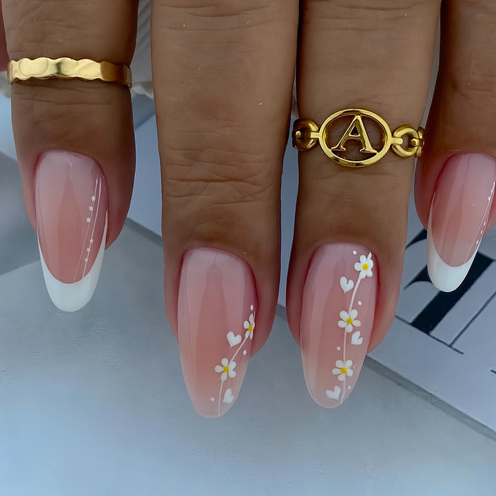 Artistic Floral Gradient Press-On Nail Set Stornfield