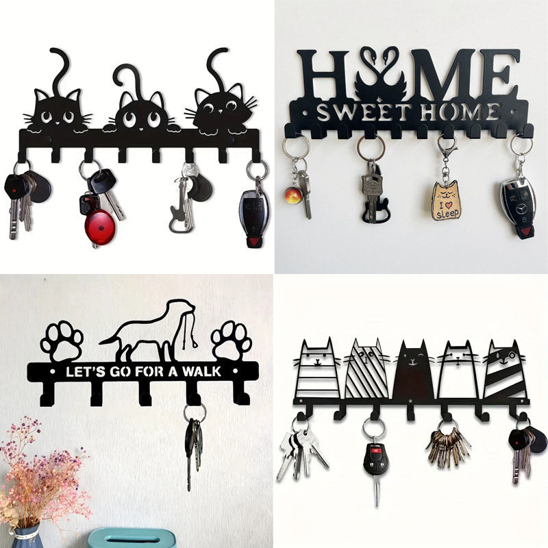 Metal key holder with cat design Stornfield