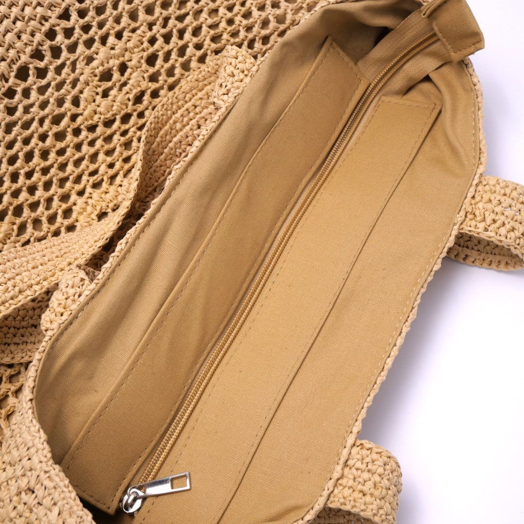 Large macrame bag with leather accents Stornfield