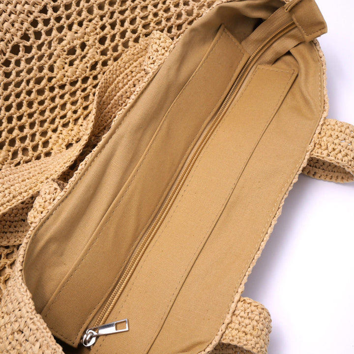 Large macrame bag with leather accents Stornfield
