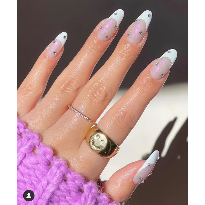 Glamorous Stiletto Press-On Nails with Rhinestone Accents Stornfield