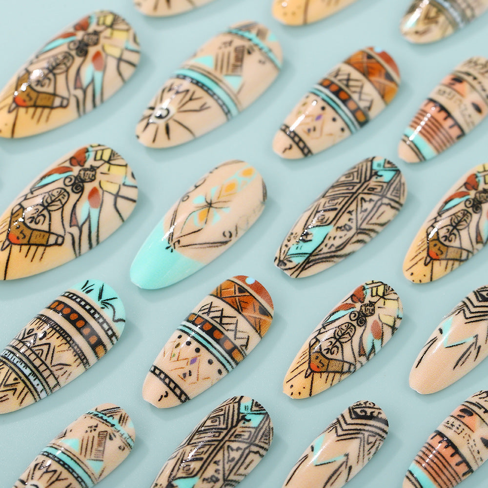 Artificial nails with exotic tribal design Stornfield