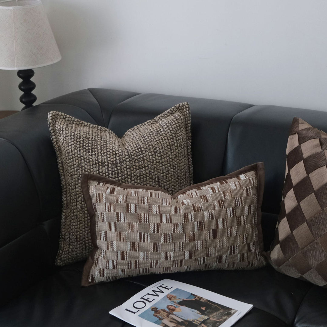 Textured Woven Accent Cushion for Sofa Decor