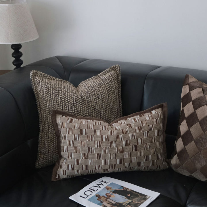 Textured Woven Accent Cushion for Sofa Decor