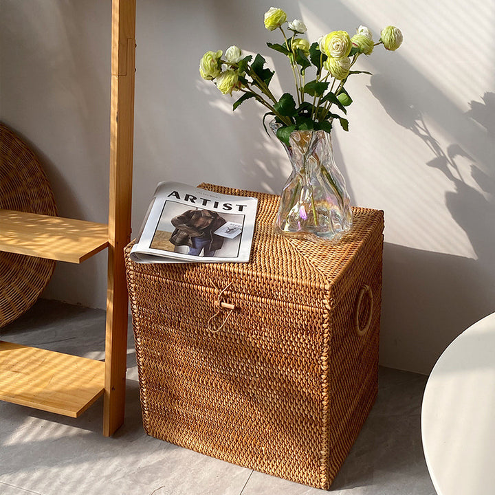 Ladies stylish storage box made of woven natural material Stornfield