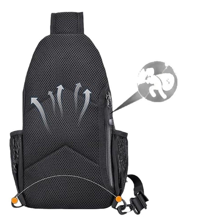 More ergonomic sling backpack with multiple compartments and practical holders Stornfield