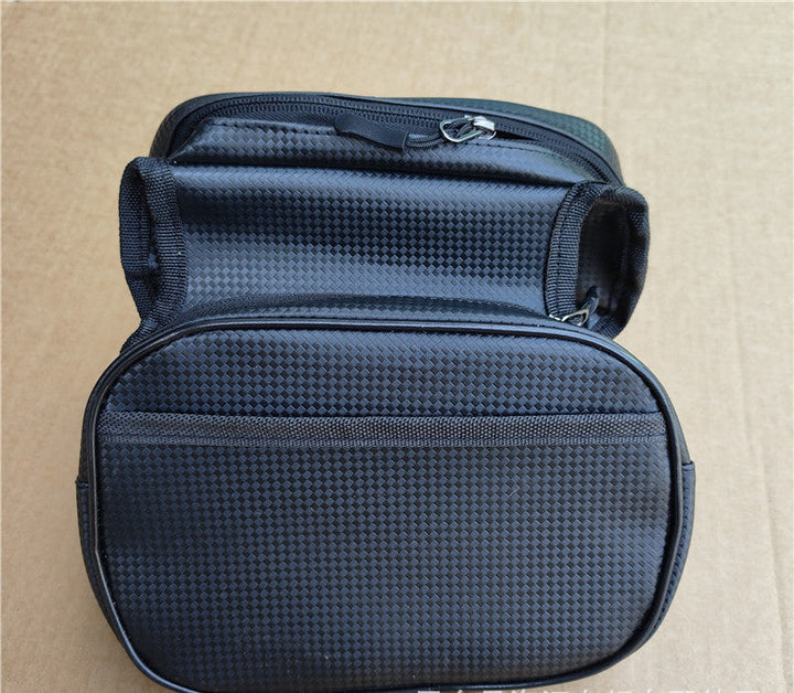 dual-compartment reflective cycling saddle pannier bag with waterproof fabric and quick-release straps Stornfield