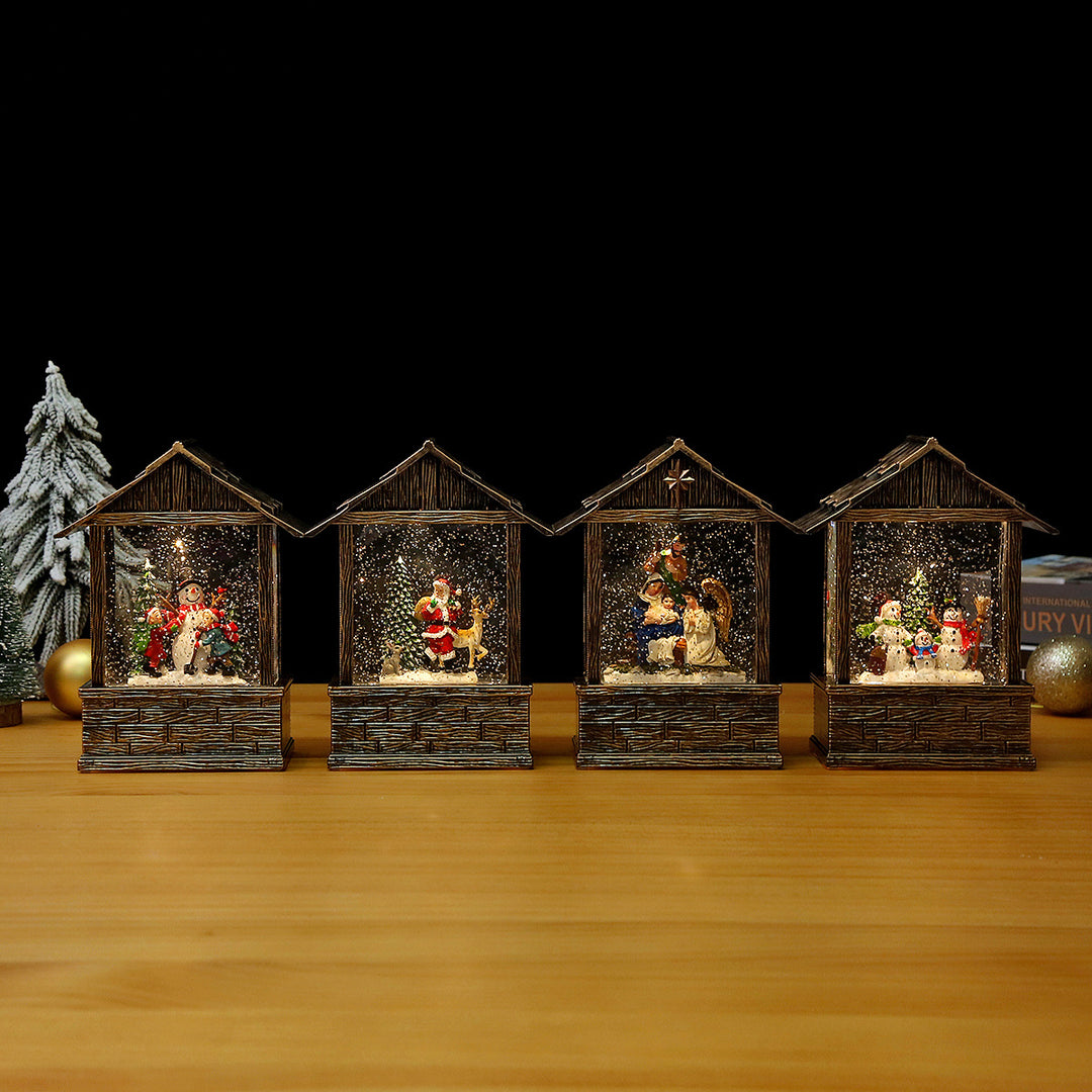 Nostalgic snow globe decoration with Santa Claus and children Stornfield