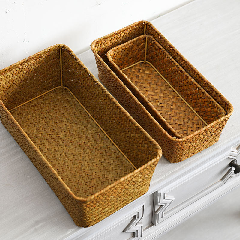 Unisex Rectangular Storage Basket made of Natural Wicker Stornfield