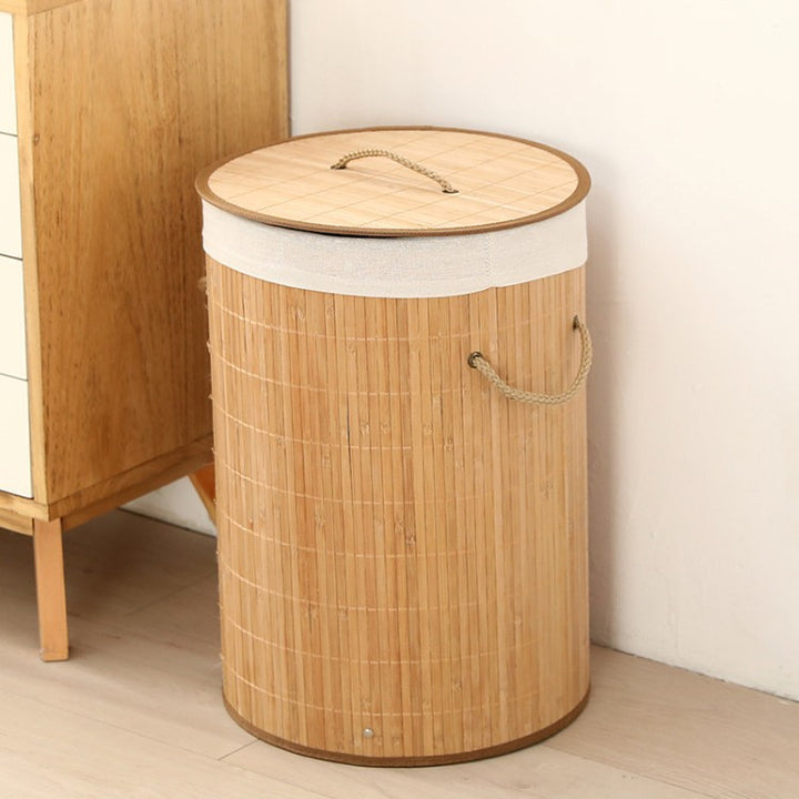 Laundry basket made of natural bamboo by Stornfield