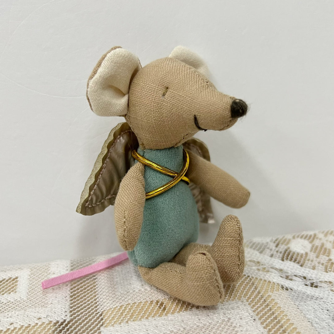 Handcrafted Neutral Linen Bunny Plush with Long Floppy Ears and Removable Two‑Piece Outfit