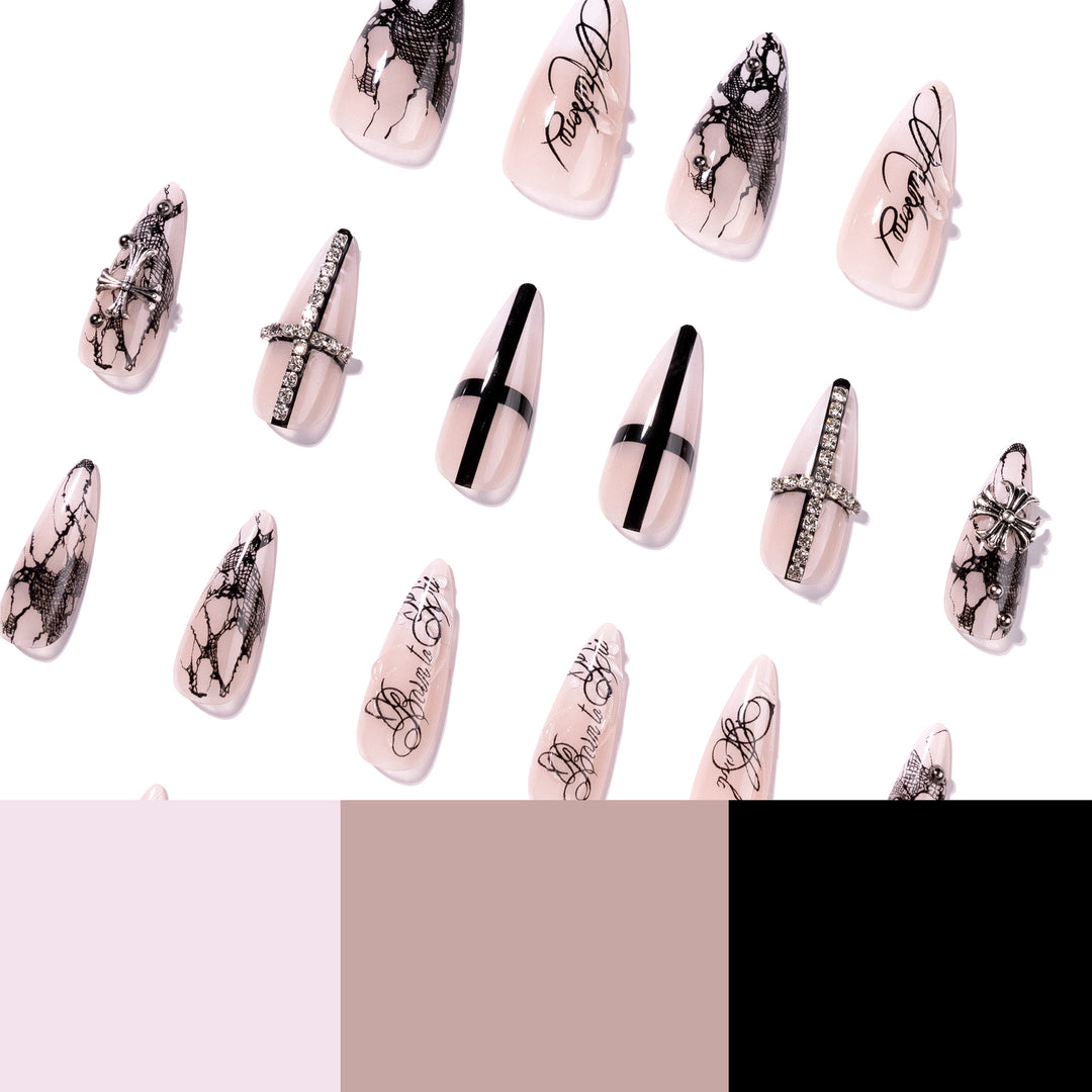 Artful stiletto nails with elegant embellishments Stornfield