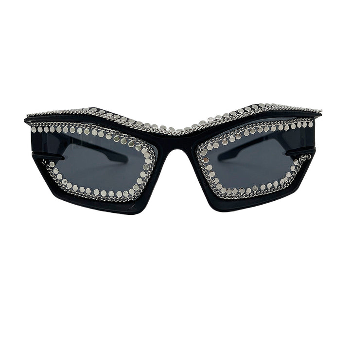 Ladies designer sunglasses in a futuristic look with sparkling rhinestone embellishment Stornfield