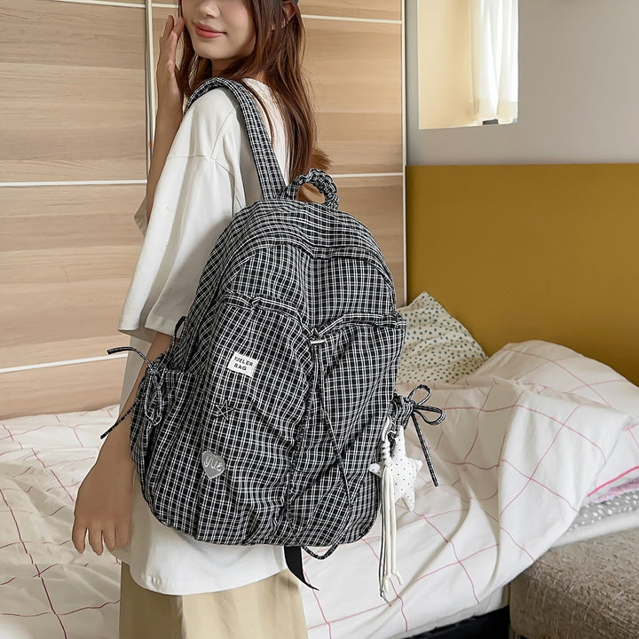 Lightweight Checkered Patterned Backpack Stornfield
