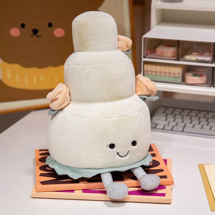 Round Donut-Shaped Plush Decorative Pillow Toy with Embroidered Face & Metallic Crown Stornfield