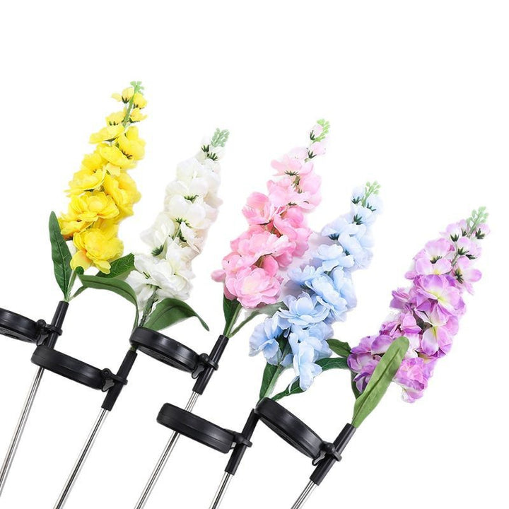 Tall Artificial Delphinium Floral Stake With Adjustable Metal Ground Spike And Removable Clamp Stornfield