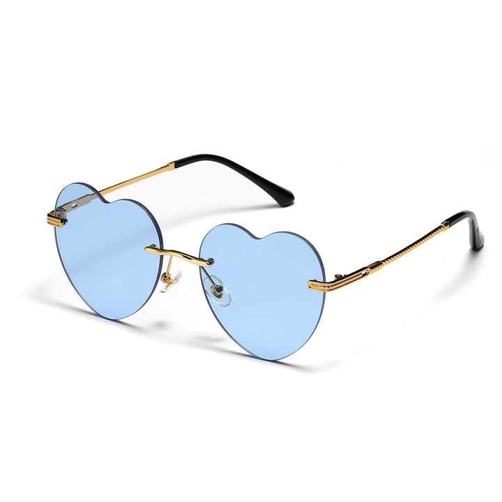 Ladies trendy heart sunglasses with mirrored lenses Stornfield
