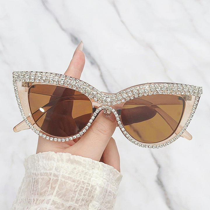 Glamorous Rhinestone-Embellished Shield Sunglasses Stornfield