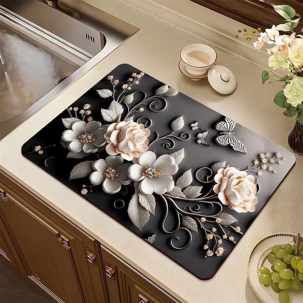 Artistic 3D Textured Kitchen Mat