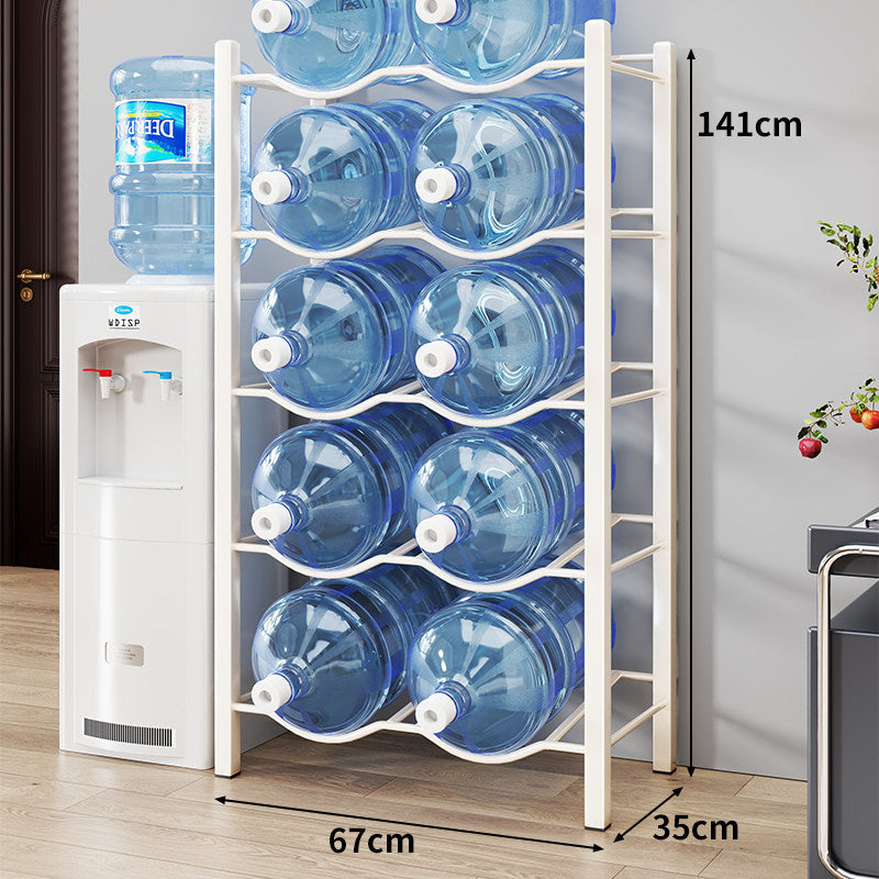 Three-Tier Vertical Water Jug Storage Rack Steel Frame Organizer for Large Bottles