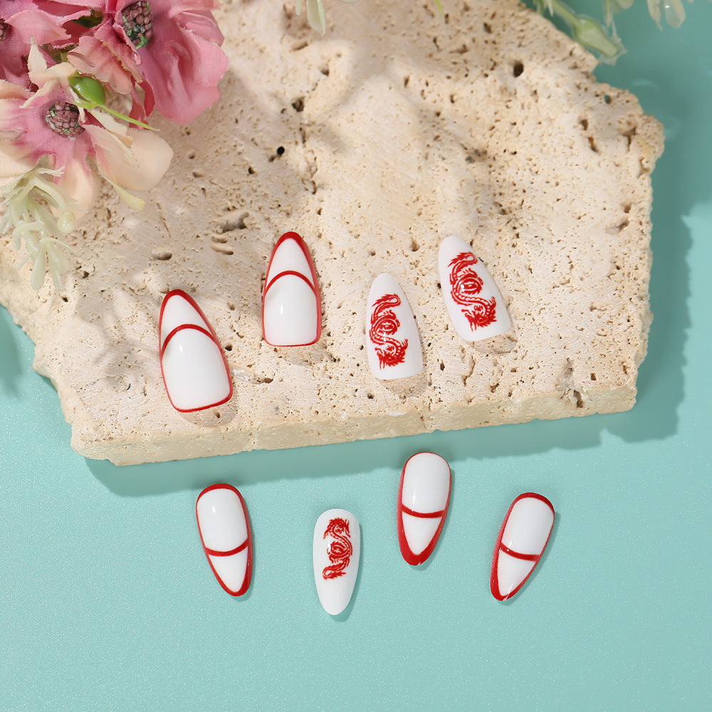 Artistic nails with dragon motif Stornfield