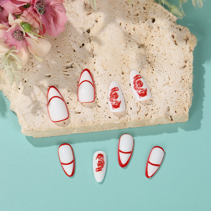Artistic nails with dragon motif Stornfield