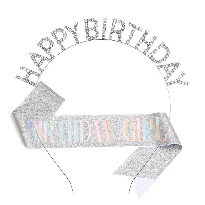 Ladies Glitter Headband with "Happy Birthday" Inscription Stornfield