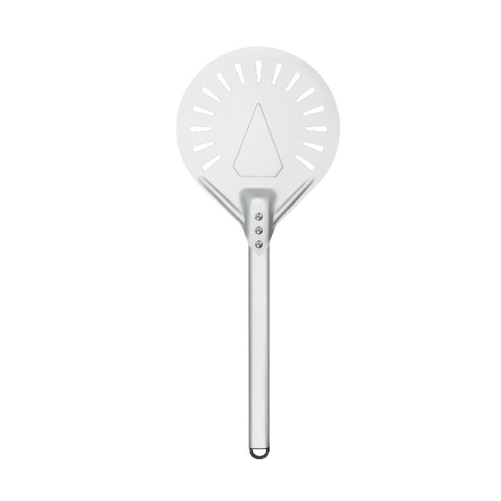 adjustable stainless steel perforated pizza peel and serving spatula with ergonomic handle Stornfield