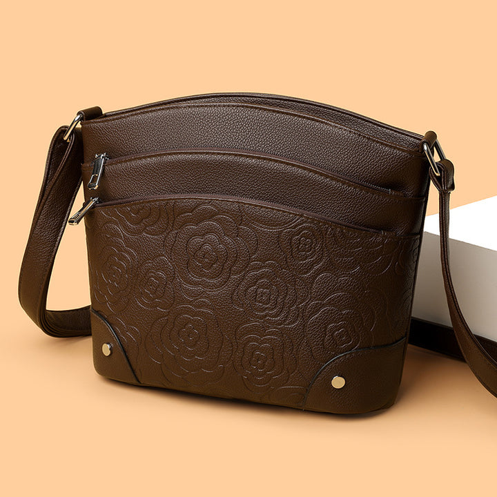 Embossed Floral Crossbody Handbag