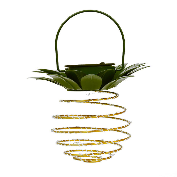 Spiral Pendant LED Hanging Planter Lamp With Faux Tropical Leaf Topper Stornfield