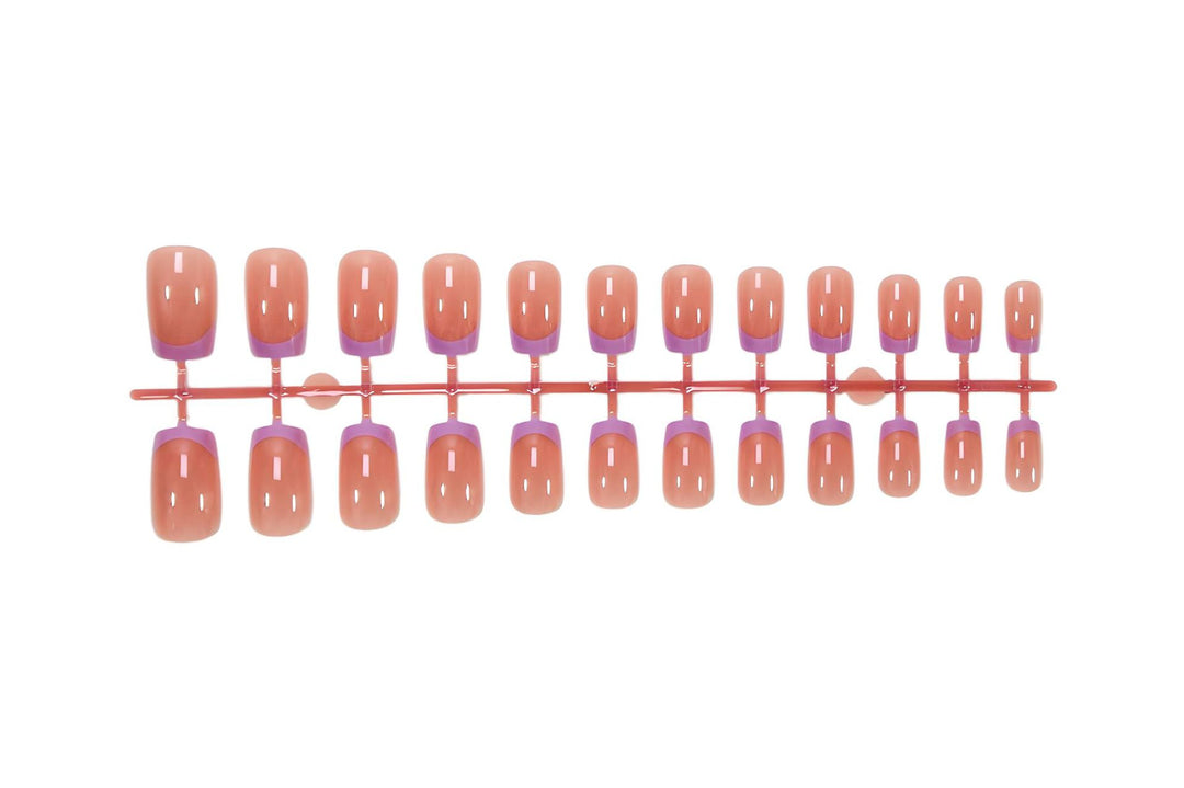 Artificial nail set with elegant French manicure style and romantic accents Stornfield