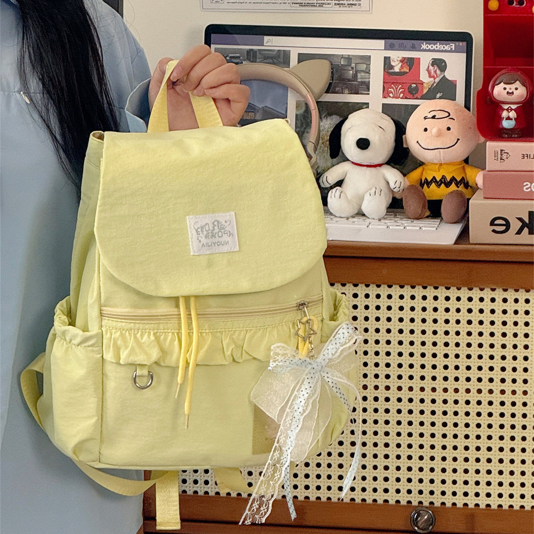 Stylish Ruffled Design Back-to-School Backpack Stornfield