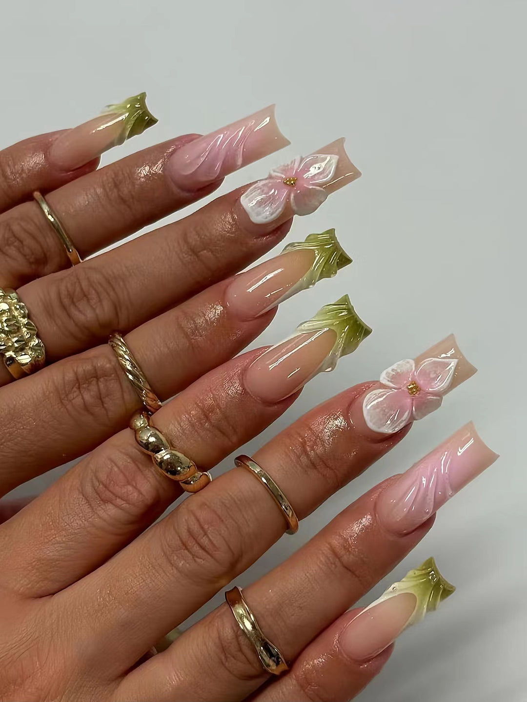 3D Floral Nail Art Extensions Stornfield