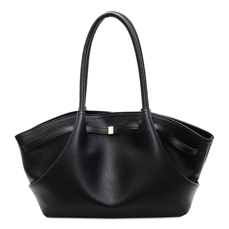 Classic Grained Leather Tote Bag
