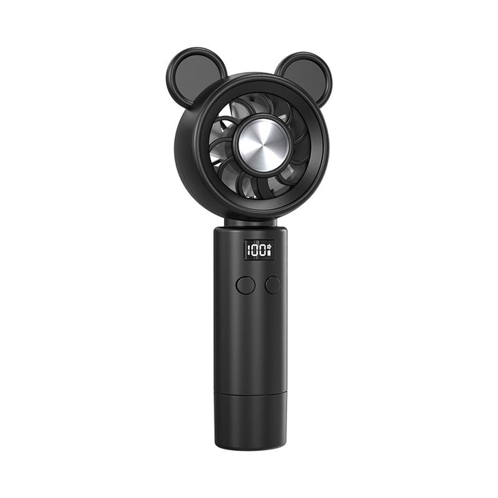 Unisex Portable Hand Fan in Cute Bear Design with Digital Display Stornfield