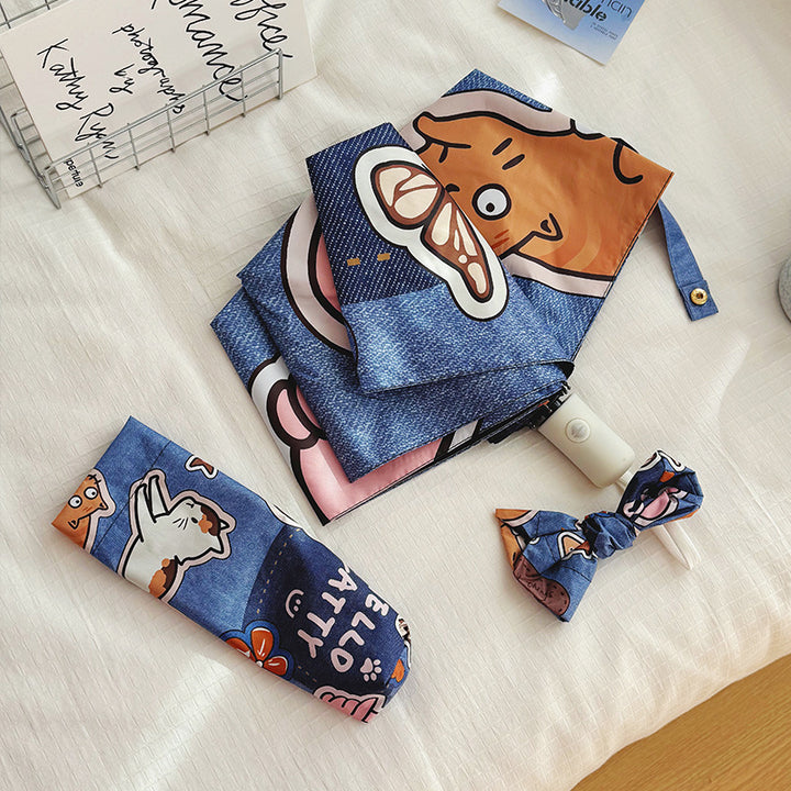 Ladies Folding Umbrella with Cute Dog Designs Stornfield